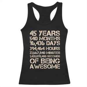 Vintage 45th Birthday Gift Racerback Tank Top 45 Years Of Being Awesome TS12 Black Print Your Wear