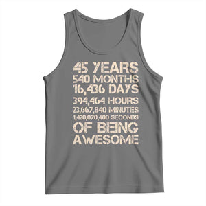 Vintage 45th Birthday Gift Tank Top 45 Years Of Being Awesome TS12 Black Heather Print Your Wear