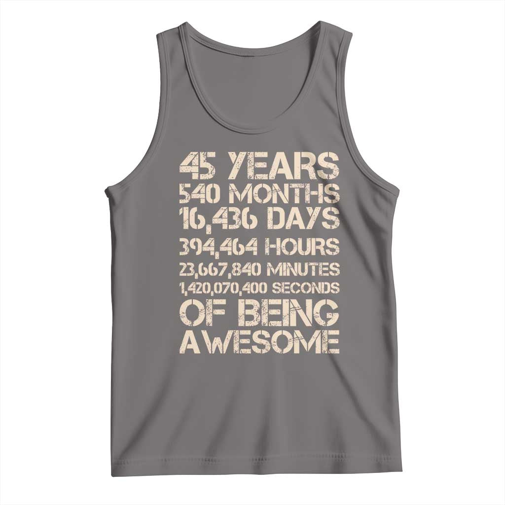 Vintage 45th Birthday Gift Tank Top 45 Years Of Being Awesome TS12 Deep Heather Print Your Wear