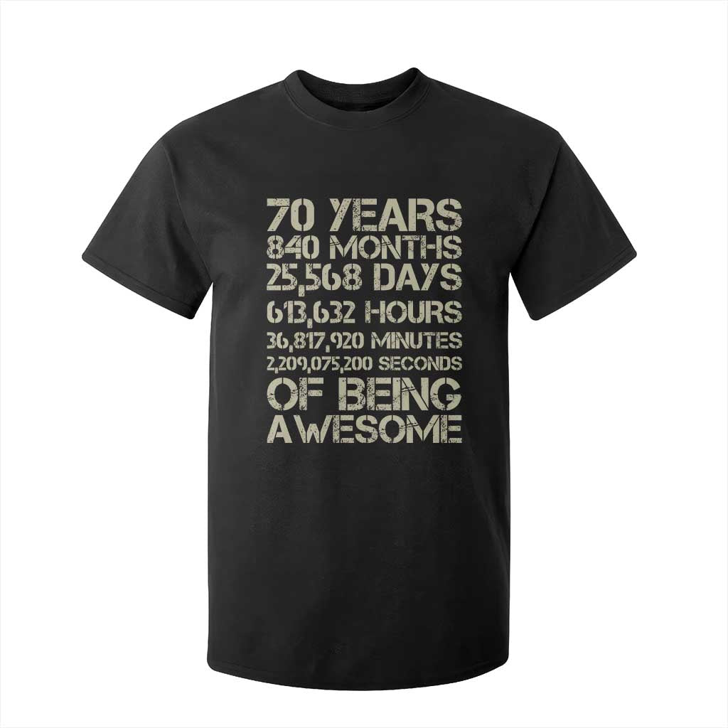 Vintage 70th Birthday Gift T Shirt For Kid 70 Years Of Being Awesome TS12 Black Print Your Wear