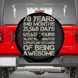 Vintage 70th Birthday Gift Spare Tire Cover 70 Years Of Being Awesome TS12 Black Print Your Wear