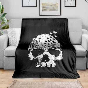 Dark Gothic Graphic Skull Floral Butterfly Throw Blanket TS12 Print Your Wear