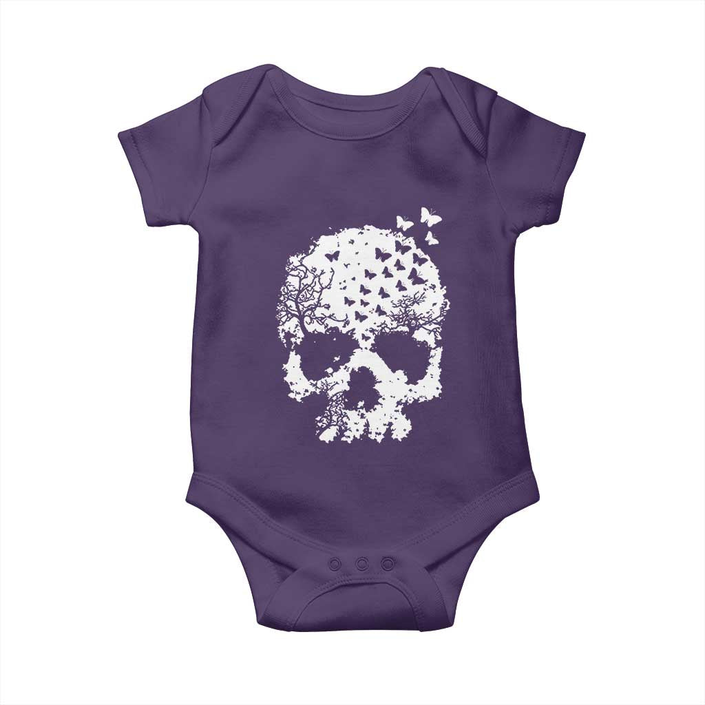 Dark Gothic Graphic Skull Floral Butterfly Baby Onesie TS12 Purple Print Your Wear