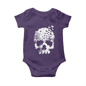 Dark Gothic Graphic Skull Floral Butterfly Baby Onesie TS12 Purple Print Your Wear