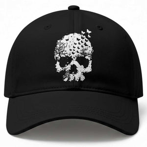 Dark Gothic Graphic Skull Floral Butterfly Baseball Cap TS12 Print Your Wear