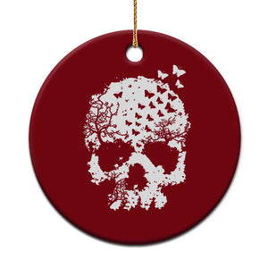 Dark Gothic Graphic Skull Floral Butterfly Ceramic Ornament TS12 1pc Red Print Your Wear