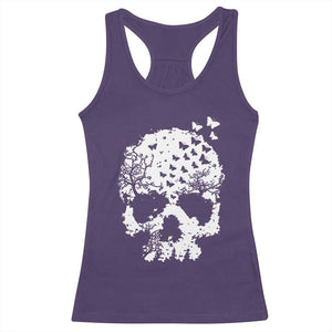 Dark Gothic Graphic Skull Floral Butterfly Racerback Tank Top TS12 Purple Print Your Wear