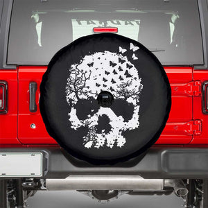 Dark Gothic Graphic Skull Floral Butterfly Spare Tire Cover TS12 Black Print Your Wear