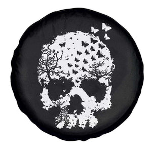 Dark Gothic Graphic Skull Floral Butterfly Spare Tire Cover TS12 Print Your Wear