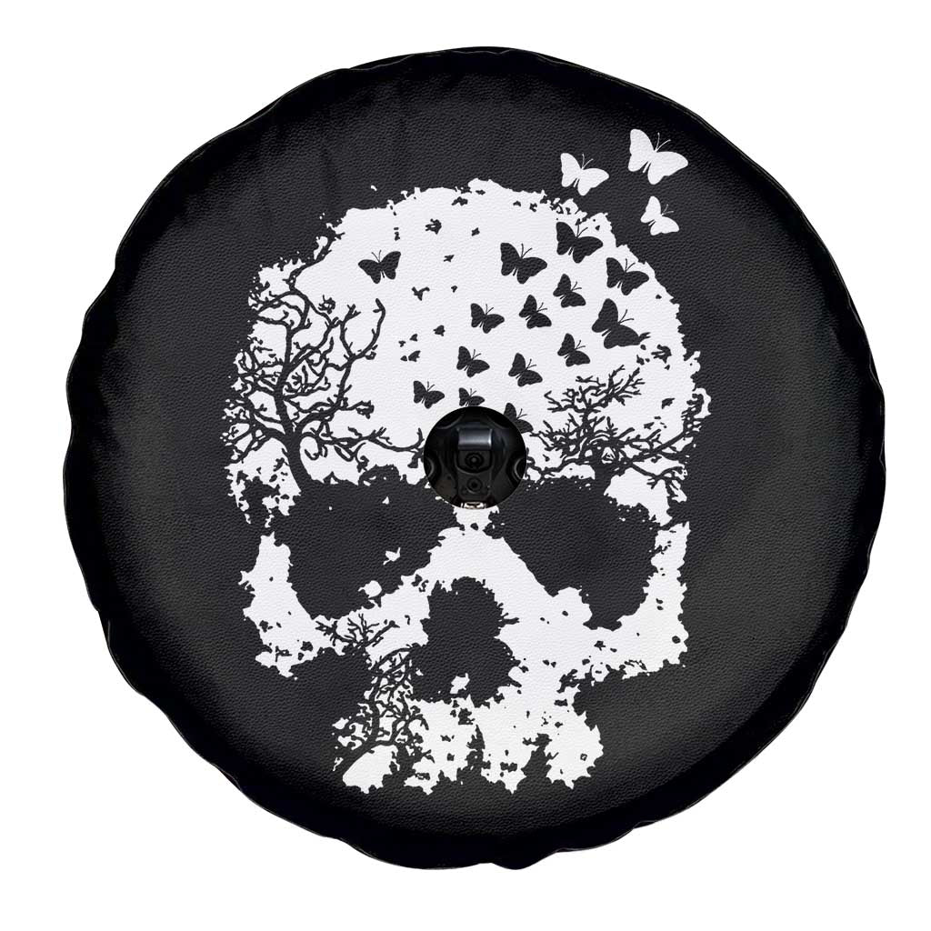 Dark Gothic Graphic Skull Floral Butterfly Spare Tire Cover TS12 Print Your Wear