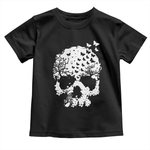 Dark Gothic Graphic Skull Floral Butterfly Toddler T Shirt TS12 Black Print Your Wear