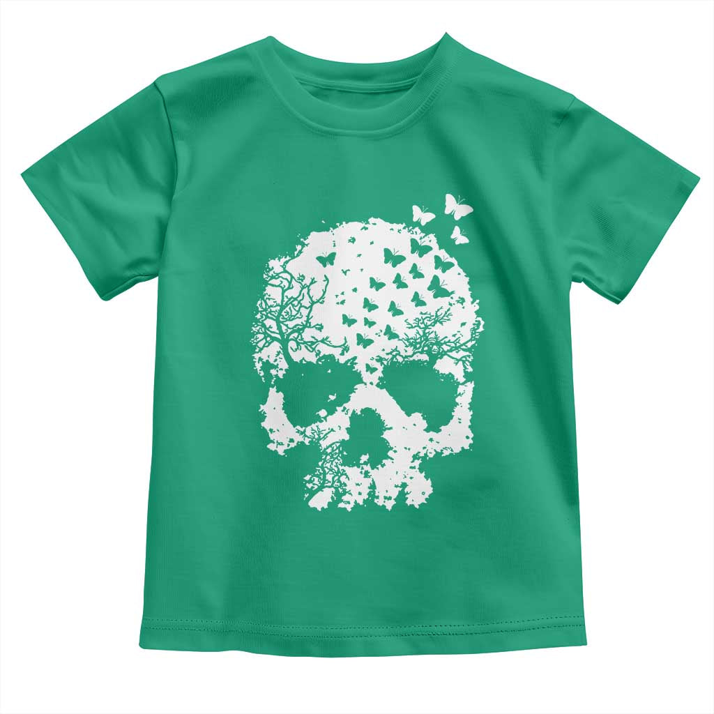 Dark Gothic Graphic Skull Floral Butterfly Toddler T Shirt TS12 Irish Green Print Your Wear