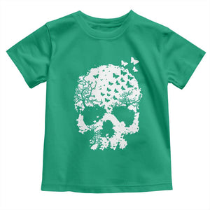 Dark Gothic Graphic Skull Floral Butterfly Toddler T Shirt TS12 Irish Green Print Your Wear