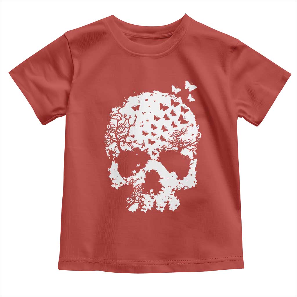 Dark Gothic Graphic Skull Floral Butterfly Toddler T Shirt TS12 Red Print Your Wear