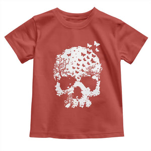 Dark Gothic Graphic Skull Floral Butterfly Toddler T Shirt TS12 Red Print Your Wear