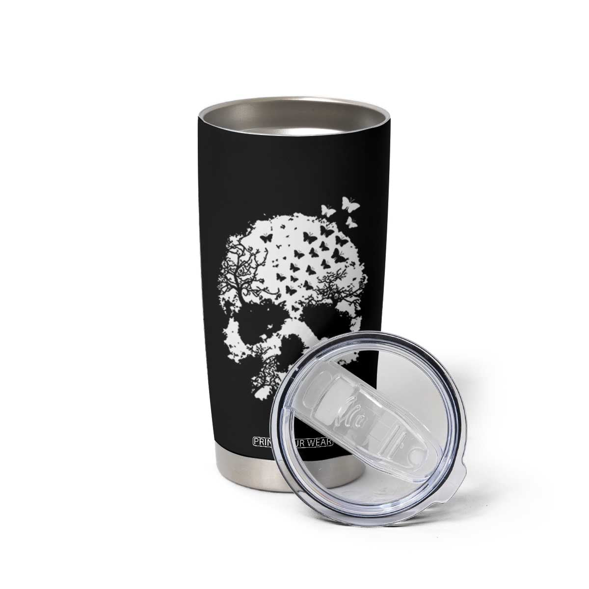 Dark Gothic Graphic Skull Floral Butterfly Tumbler Cup TS12 Print Your Wear