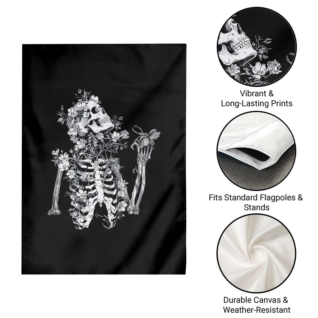Gothic Grunge Floral Skeleton Garden Flag Dark Alternative Aesthetic For Women TS12 Print Your Wear