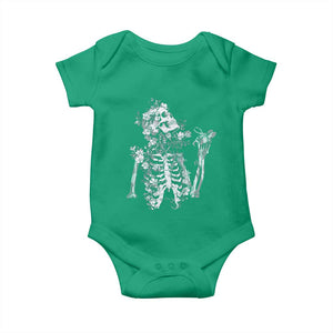 Gothic Grunge Floral Skeleton Baby Onesie Dark Alternative Aesthetic For Women TS12 Irish Green Print Your Wear