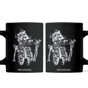 Gothic Grunge Floral Skeleton Coffee Mug Dark Alternative Aesthetic For Women TS12 Black Print Your Wear