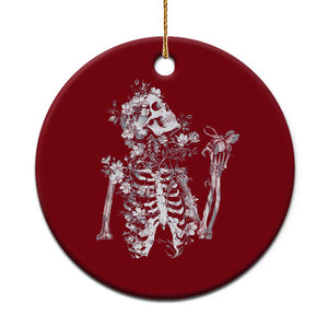 Gothic Grunge Floral Skeleton Ceramic Ornament Dark Alternative Aesthetic For Women TS12 1pc Red Print Your Wear