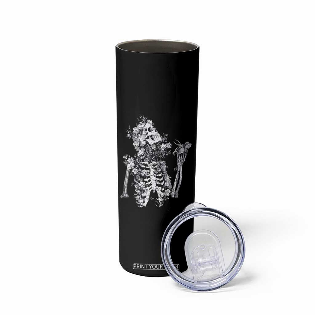 Gothic Grunge Floral Skeleton Skinny Tumbler Dark Alternative Aesthetic For Women TS12 Print Your Wear