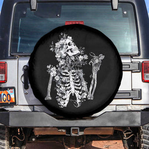 Gothic Grunge Floral Skeleton Spare Tire Cover Dark Alternative Aesthetic For Women TS12 No hole Black Print Your Wear