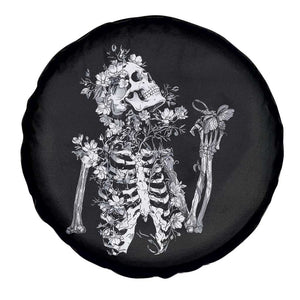 Gothic Grunge Floral Skeleton Spare Tire Cover Dark Alternative Aesthetic For Women TS12 Print Your Wear