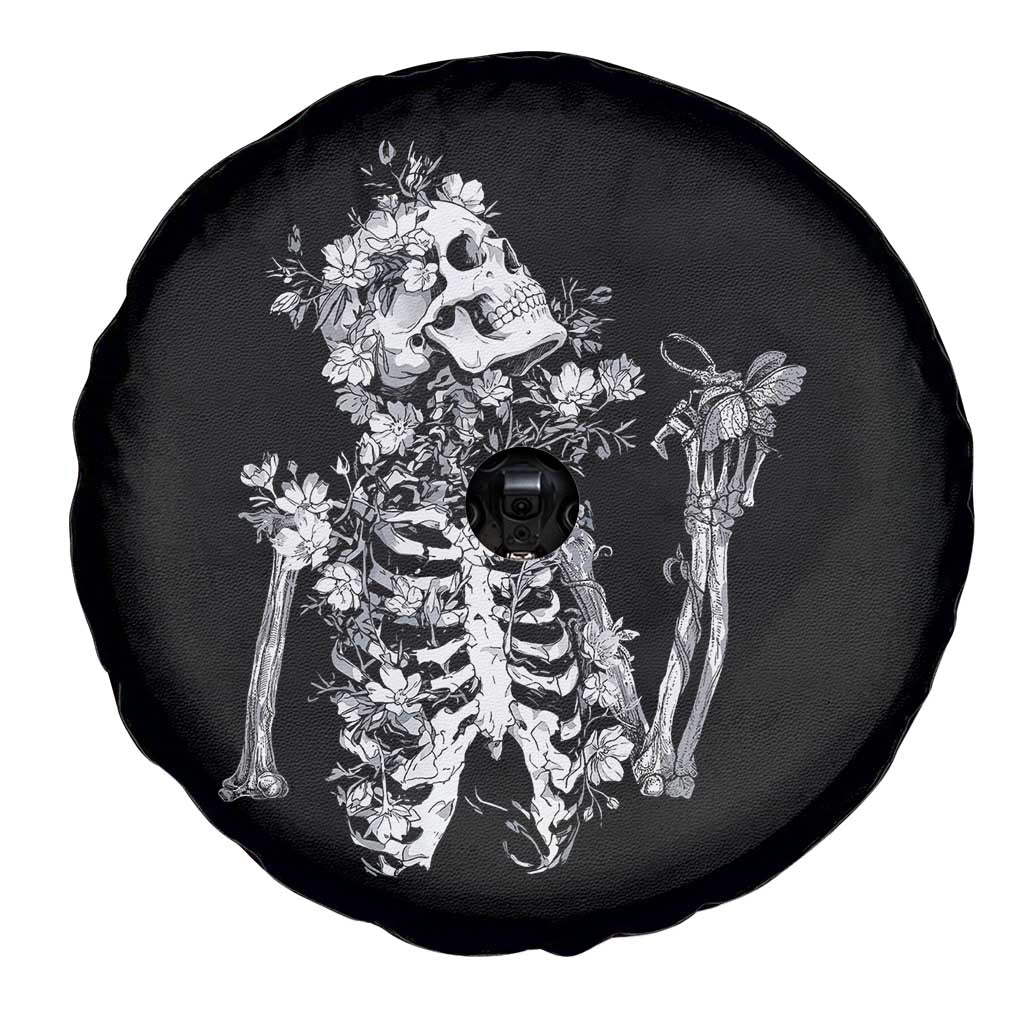 Gothic Grunge Floral Skeleton Spare Tire Cover Dark Alternative Aesthetic For Women TS12 Print Your Wear