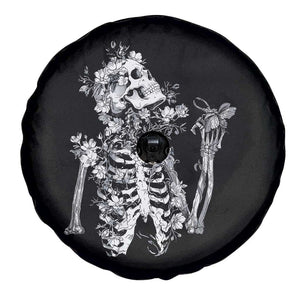 Gothic Grunge Floral Skeleton Spare Tire Cover Dark Alternative Aesthetic For Women TS12 Print Your Wear
