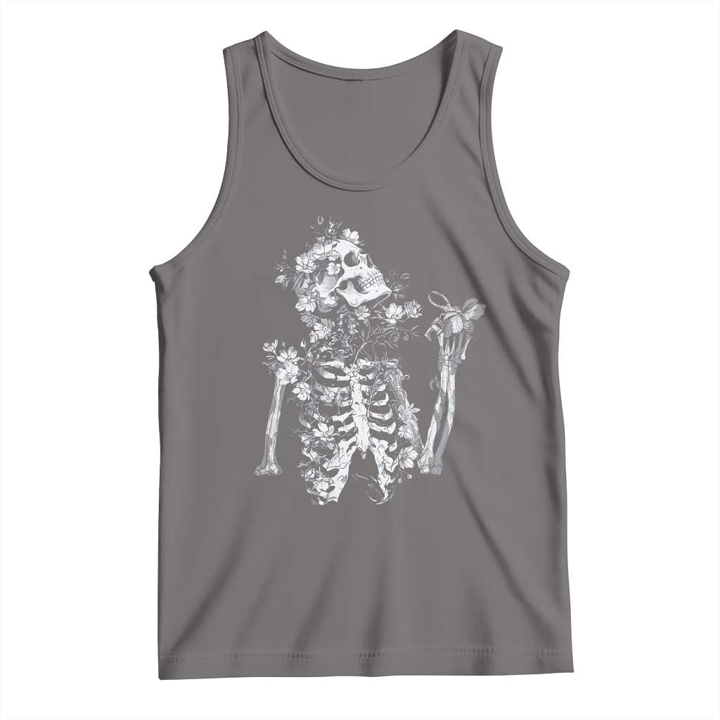 Gothic Grunge Floral Skeleton Tank Top Dark Alternative Aesthetic For Women TS12 Deep Heather Print Your Wear