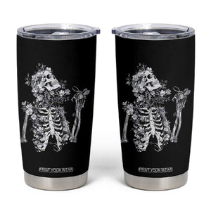 Gothic Grunge Floral Skeleton Tumbler Cup Dark Alternative Aesthetic For Women TS12 Black Print Your Wear