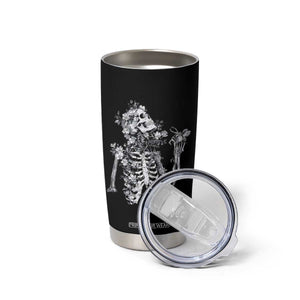 Gothic Grunge Floral Skeleton Tumbler Cup Dark Alternative Aesthetic For Women TS12 Print Your Wear
