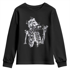 Gothic Grunge Floral Skeleton Youth Sweatshirt Dark Alternative Aesthetic For Women TS12 Black Print Your Wear