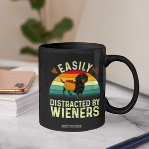 Easily Distracted By Wieners Coffee Mug Funny Dachshund Dog In A Hot Dog Costume TS12 Print Your Wear