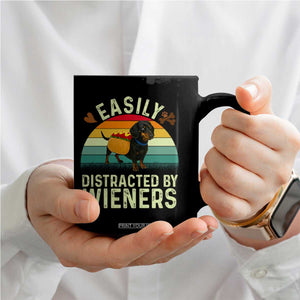 Easily Distracted By Wieners Coffee Mug Funny Dachshund Dog In A Hot Dog Costume TS12 Print Your Wear