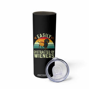 Easily Distracted By Wieners Skinny Tumbler Funny Dachshund Dog In A Hot Dog Costume TS12 Print Your Wear