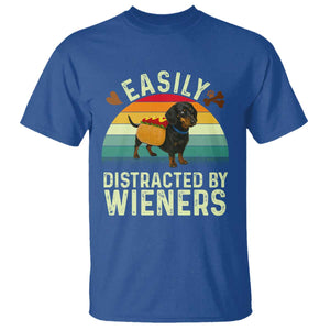 Easily Distracted By Wieners T Shirt Funny Dachshund Dog In A Hot Dog Costume TS12 Royal Blue Print Your Wear