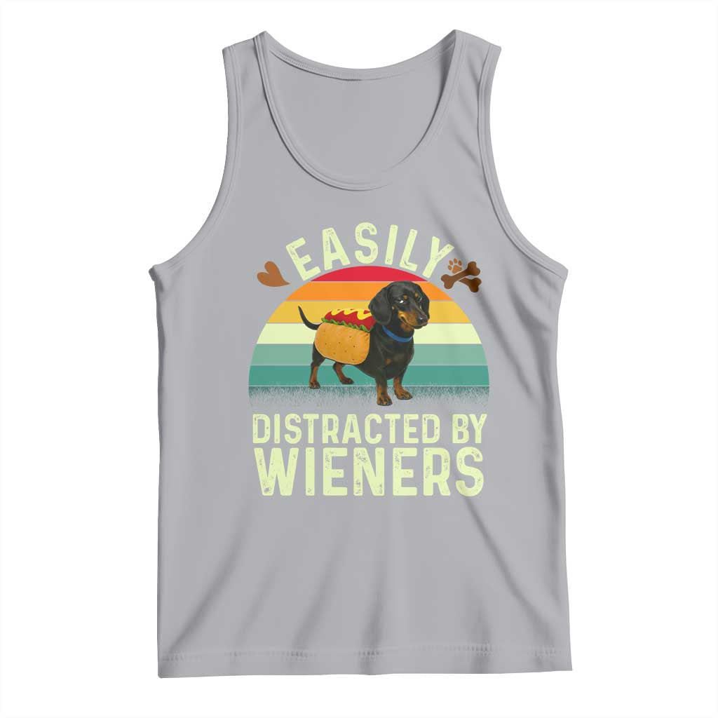 Easily Distracted By Wieners Tank Top Funny Dachshund Dog In A Hot Dog Costume TS12 Athletic Heather Print Your Wear
