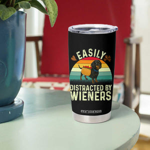 Easily Distracted By Wieners Tumbler Cup Funny Dachshund Dog In A Hot Dog Costume TS12 Print Your Wear