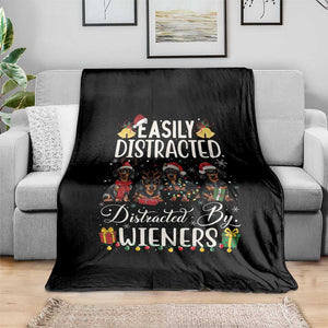 Christmas Dachshund Throw Blanket Funny Easily Distracted By Wieners TS12 Print Your Wear