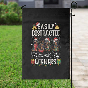 Christmas Dachshund Garden Flag Funny Easily Distracted By Wieners TS12 Print Your Wear