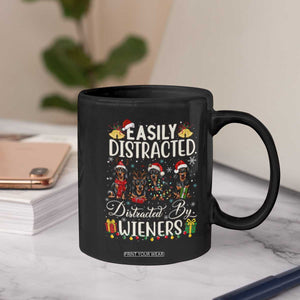 Christmas Dachshund Coffee Mug Funny Easily Distracted By Wieners TS12 Print Your Wear