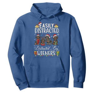 Christmas Dachshund Hoodie Funny Easily Distracted By Wieners TS12 Royal Blue Print Your Wear