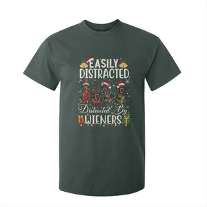 Christmas Dachshund T Shirt For Kid Funny Easily Distracted By Wieners TS12 Dark Forest Green Print Your Wear