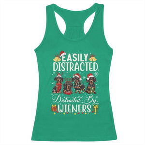 Christmas Dachshund Racerback Tank Top Funny Easily Distracted By Wieners TS12 Irish Green Print Your Wear