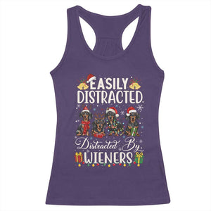 Christmas Dachshund Racerback Tank Top Funny Easily Distracted By Wieners TS12 Purple Print Your Wear