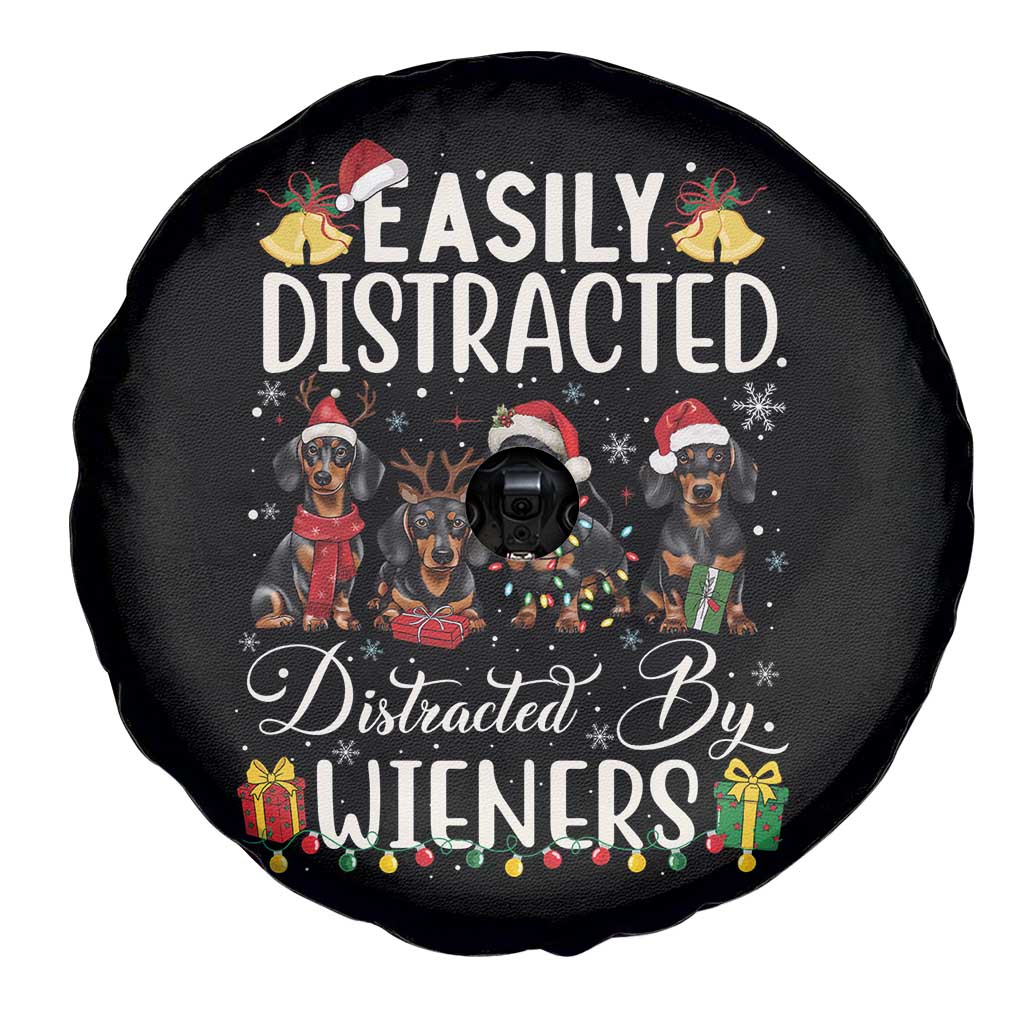 Christmas Dachshund Spare Tire Cover Funny Easily Distracted By Wieners TS12 Print Your Wear