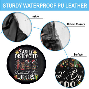 Christmas Dachshund Spare Tire Cover Funny Easily Distracted By Wieners TS12 Print Your Wear