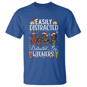 Christmas Dachshund T Shirt Funny Easily Distracted By Wieners TS12 Royal Blue Print Your Wear