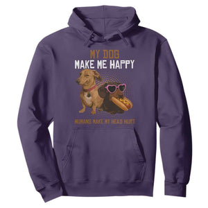 Funny Dachshund Dog Meme Hoodie My Dog Make Me Happy TS12 Purple Print Your Wear